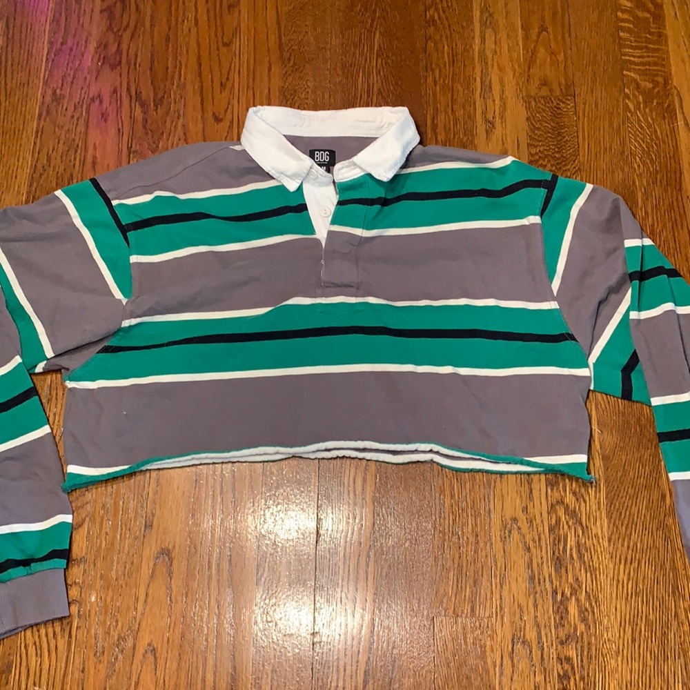 Urban outfitters stripped collared long sleeve